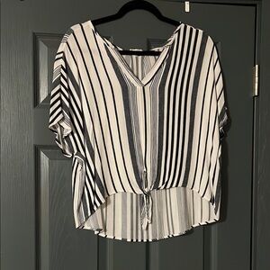 Striped Black and White Women's Top